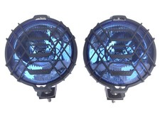 2x Blau chrom rund Halogen