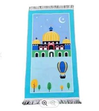 Gebetsteppich für Kinder Islam Sunnah Kopftuch Hijab Koran Gebet Blau Lila