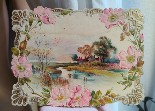Alte geprägte litho postkarte - geprägte,