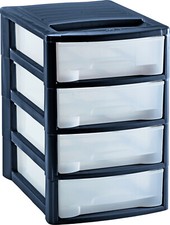 Schubladenbox Bürobox Briefablage DIN A4  4 Ablagefächer Organizer Ablagebox XL