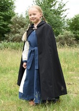 Kinder Mittelalter-Umhang Paul, schwarz Wikingerumhang mittelalterlicher Umhang