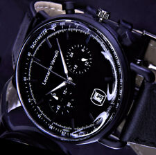 Leonardo Verrelli Herren Mesh Armband Uhr Männer Chronograph Schwarz