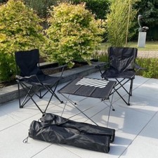 5-tlg Camping Set Campingtisch klappbar  Schwarz + 4 x Campingstuhl Klappstuhl
