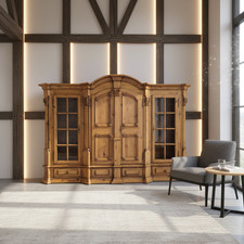 Wohnzimmerschrank Vitrine Vitrinenschrank Schrank antik Holzschrank Massivholz