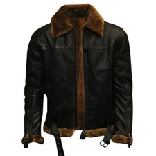 MENS RAF AVIATOR SHEEP SKIN LEATHER B3 BOMBER WINTER FLYING PILOT JACKET COAT UK