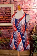 Vintage orig 70er DDR Minikleid Disco Kleid kurz bunt Streifen VEB Plauen 42