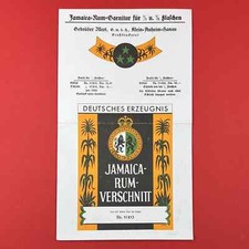 Rum Garnitur Etikett Jamaca Rum No. 11213 Gebrüder Illert, Hanau Lithografie