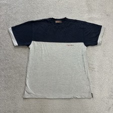 PRADA Herren T Shirt Kurzarm Gr M Classic Designer Logo 18501 Grau