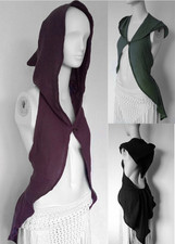 Zipfel Weste Rückenfrei Baumwolle Mit Kapuze  Goa Hippie Boho Ethno Psy Trance 