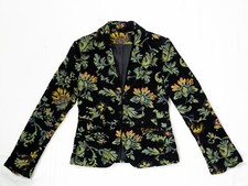 Blazer Gr. S / 36 jacke sakko jackett schwart bunt brokat stickerei schicke fe