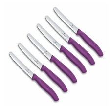 6  Victorinox Frühstücksmesser Tafelmesser Vespermesser Tomatenmesser / lila