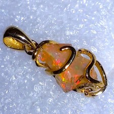 Natur Welo Opal ECHTER Kristallopal Anhänger 925 Sterling Silber ROHSTEIN Gold