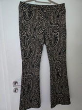 H&M Schlaghose Elegant Brokatmuster Schwarz Braun Reißverschluss Größe M/38