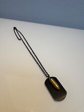 Halskette Schmuck Plakette mit Patrone in Gold Länge