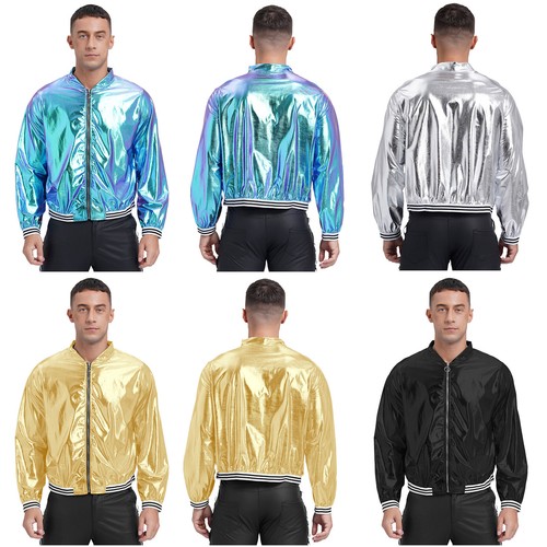 Herren metallic jacke mit - metallic,