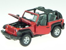 Jeep Wrangler Rubicon offen 2007 rot Modellauto 22489 Welly 1:24