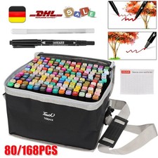 Graffiti Stifte Pinsel Twin Marker 80/168Fraben Permanent Alkohol Marker Kit NEU