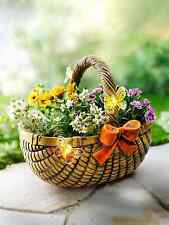 Pflanzkorb mit Solar-Schmetterlingen LED Beleuchtung Garten Deko Pflanztopf