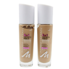 2x Manhattan 3in1 Easy Match Make Up Nude Finish SPF 20 37 Sand 2x 30ml - NEU