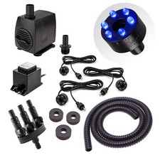 CLGarden Set Pumpe für Springbrunnen Quellstein Gartenbrunnen mit 3x LED blau
