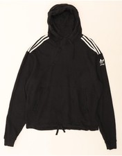 ADIDAS Mens Loose Fit Hoodie Jumper Medium Black Cotton OM02