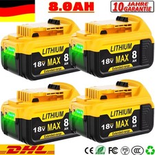 4x für Dewalt 18v Akku 8,0Ah