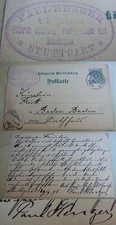 Fabrikant & Hoflieferant Paul HENGER: PK STUTTGART 1896 → Malerin Cornelia FRICK