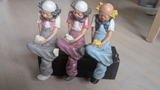 3  x Original Achatit Clownfigur aus Naturstein - Handarbeit Germany