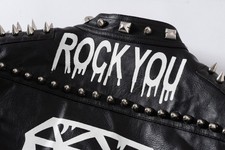 Damen Kunstleder Jacke schwarz