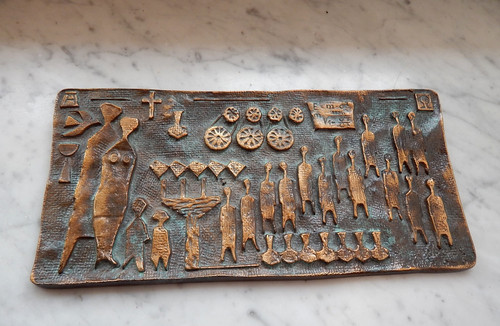 Abstrakte bronze wandapplike - abstrakte,