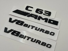 C63 AMG EMBLEM SET V8 BITURBO SELBSTKLEBENB NEU LOGO C63