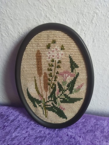 Stickbild blumen oval - oval, 17