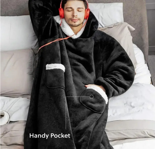 Große flanell decke hoodie - große,