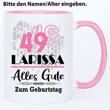 Tasse Geburtstag Personalisiert Birthday Name Buchstabe Rot 18 20 30 40 50 60 80