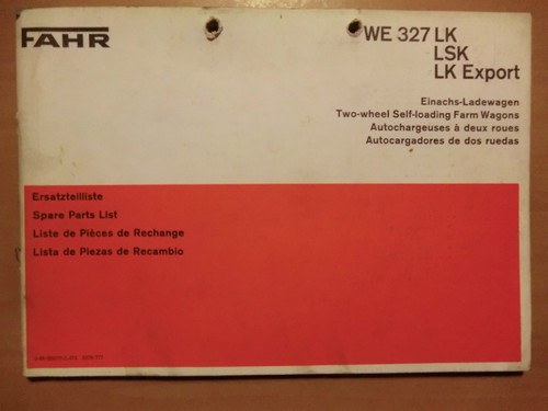 Fahr ersatzteilliste einachs - fahr,