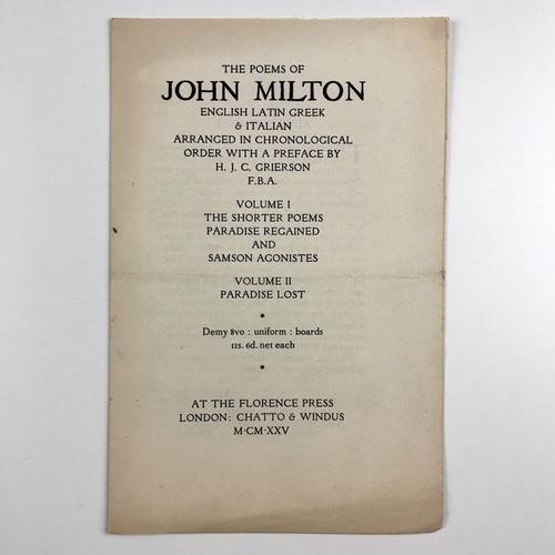 The poems john milton - of,