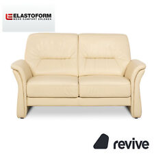 Elastoform Leder Zweisitzer Creme manuelle Funktion Sofa Couch