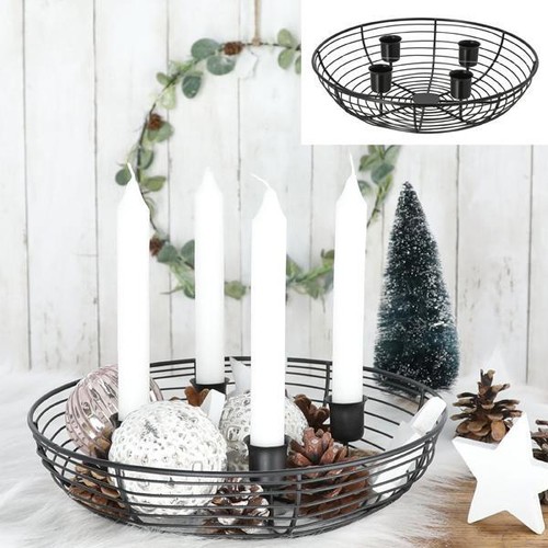 Adventskranz metall schwarz - ,