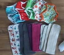 Paket Set Stoffwindeln Überhosen Einlagen Petit Lulu Bambino Mio Blueberry 