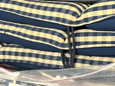 Gartenstuhlauflagen Hochlehner blau/gelb