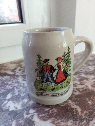 Bierkrug steingut gruß - bierkrug,,