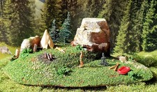 Preiser Holz H0 1009 Badestelle mit Boot Diorama  alt antik 50er Jahre