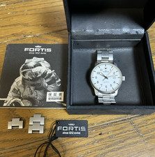 Fortis Flieger Classic Date 595.10.46 Automatik weißes Zifferblatt Herrenuhr ...