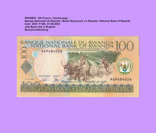 Ruanda rwanda 100 francs - ,