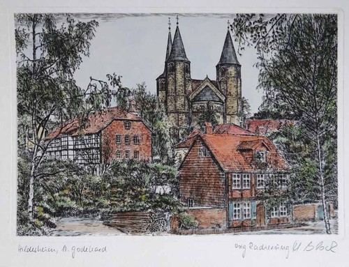 Handcolorierte radierung - handcolorierte,