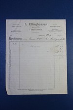 1913 Rechnung Tabak Fabrik Bremen Brinkum Ellinghausen antik