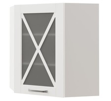 Eck Küchenschrank 60x60cm Glasfront matt lackierte Farbe wählbar (TL-W10S/60)