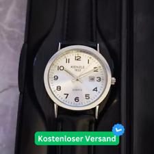 Herren Armband Uhr Kienzle 1822 Kalender Silber 34mm Datum BAT.Leer