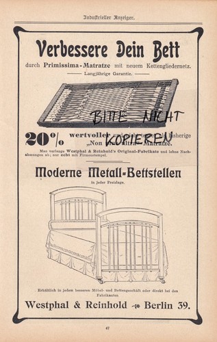 Berlin werbung 1904 - 1904,, westphal
