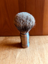 Pils, Rasierpinsel, 101RGE21, Grauer Dachs 21mm, Edelstahl mattiert